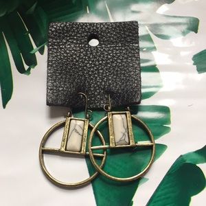 Free People Rustic Gold and marble look earrings
